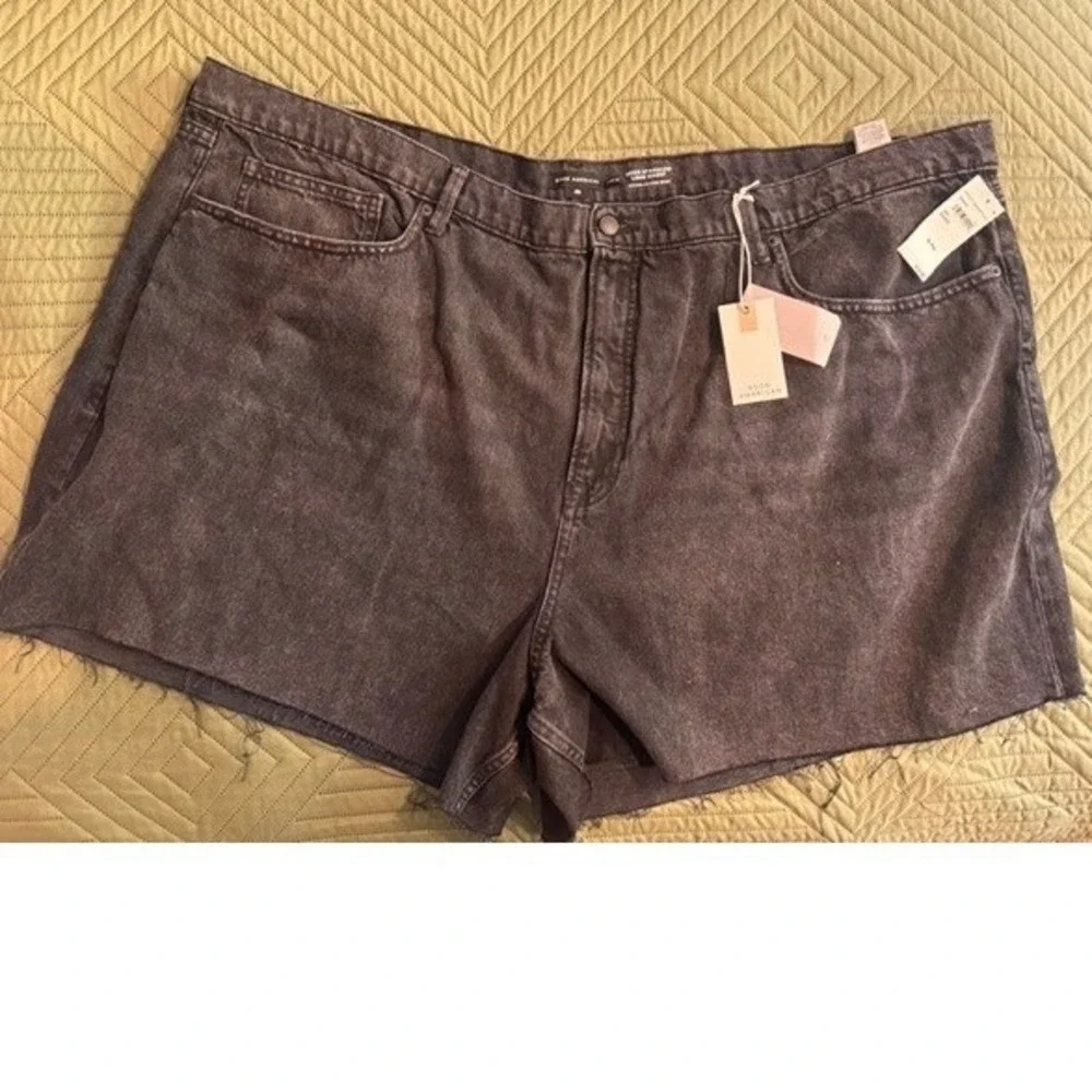 Good American NEW Black Good Standard Long Short Denim Shorts SZ 28 Plus Curvy